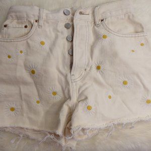 Pacsun Flower High-Rise Denim Shorts